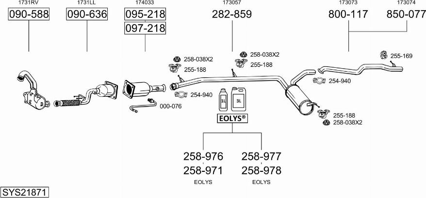 Bosal SYS21871 - Система випуску ОГ autocars.com.ua