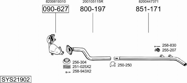 Bosal SYS21902 - Система випуску ОГ autocars.com.ua