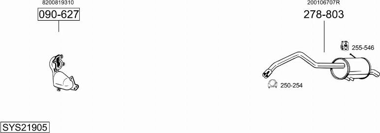 Bosal SYS21905 - Система випуску ОГ autocars.com.ua