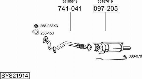 Bosal SYS21914 - Система випуску ОГ autocars.com.ua