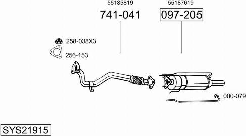 Bosal SYS21915 - Система выпуска ОГ avtokuzovplus.com.ua