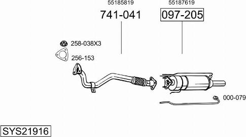 Bosal SYS21916 - Система випуску ОГ autocars.com.ua