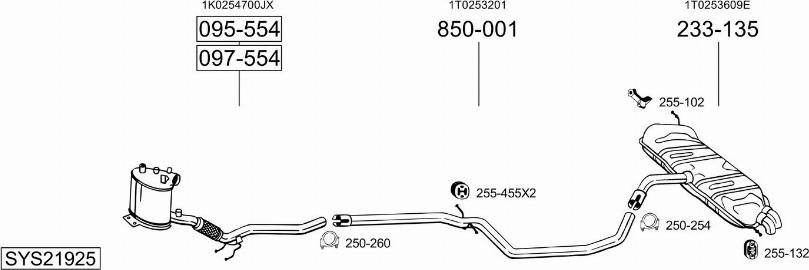 Bosal SYS21925 - Система випуску ОГ autocars.com.ua