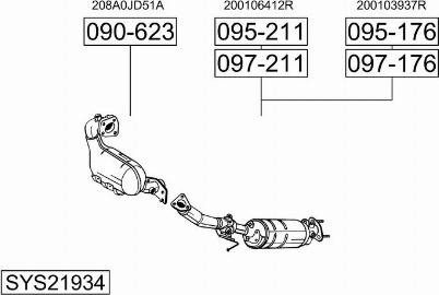 Bosal SYS21934 - Система випуску ОГ autocars.com.ua