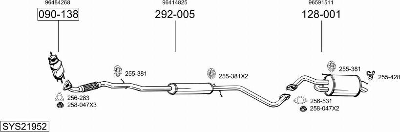 Bosal SYS21952 - Система випуску ОГ autocars.com.ua