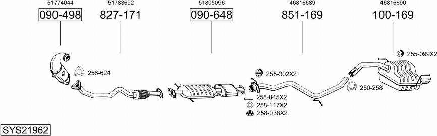 Bosal SYS21962 - Система випуску ОГ autocars.com.ua