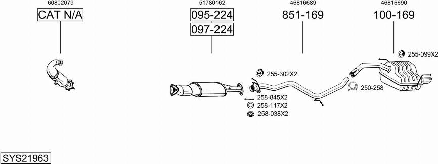 Bosal SYS21963 - Система випуску ОГ autocars.com.ua