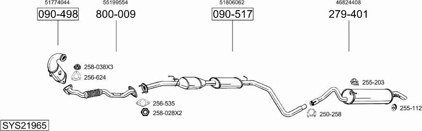 Bosal SYS21965 - Система выпуска ОГ avtokuzovplus.com.ua