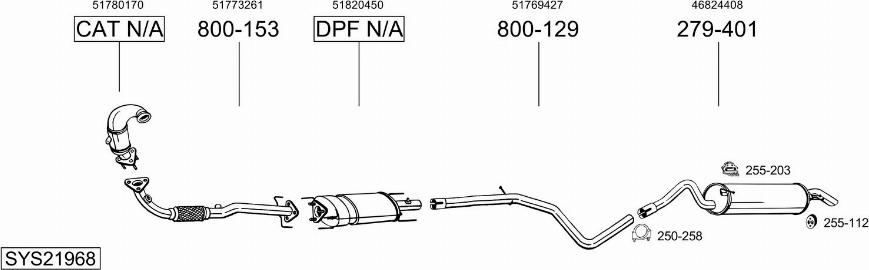 Bosal SYS21968 - Система випуску ОГ autocars.com.ua