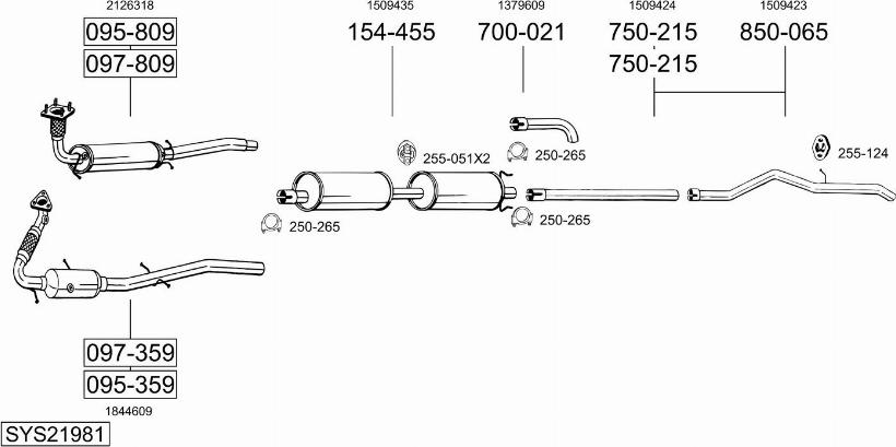 Bosal SYS21981 - Система випуску ОГ autocars.com.ua