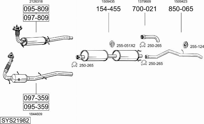 Bosal SYS21982 - Система випуску ОГ autocars.com.ua
