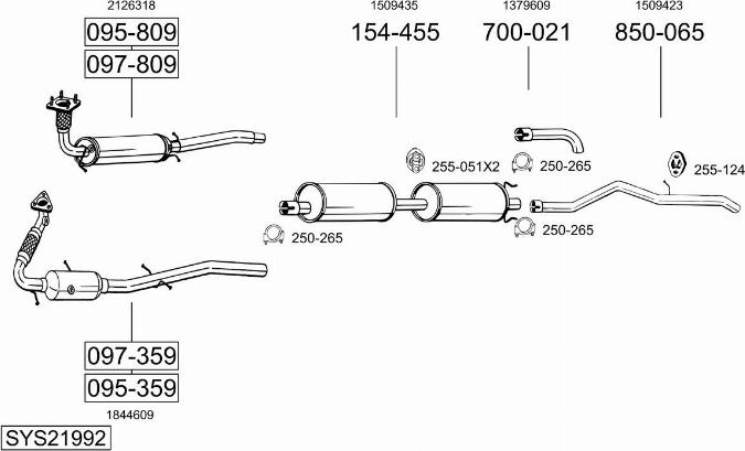 Bosal SYS21992 - Система випуску ОГ autocars.com.ua