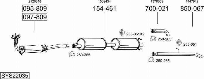 Bosal SYS22035 - Система выпуска ОГ avtokuzovplus.com.ua