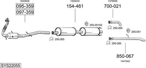 Bosal SYS22055 - Система випуску ОГ autocars.com.ua