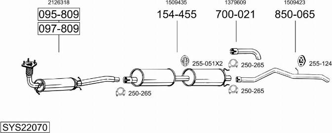 Bosal SYS22070 - Система выпуска ОГ avtokuzovplus.com.ua