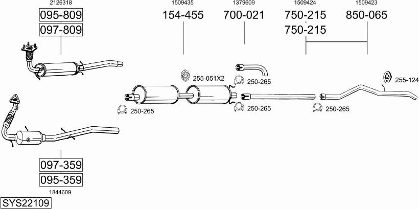 Bosal SYS22109 - Система випуску ОГ autocars.com.ua