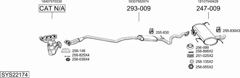 Bosal SYS22174 - Система випуску ОГ autocars.com.ua