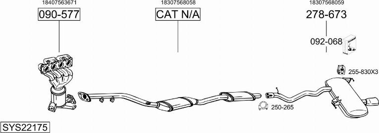 Bosal SYS22175 - Система випуску ОГ autocars.com.ua