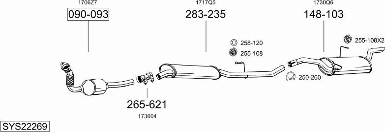 Bosal SYS22269 - Система випуску ОГ autocars.com.ua