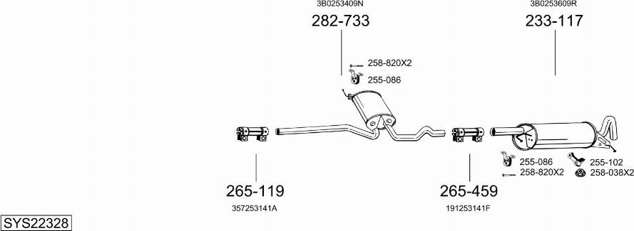 Bosal SYS22328 - Система выпуска ОГ avtokuzovplus.com.ua