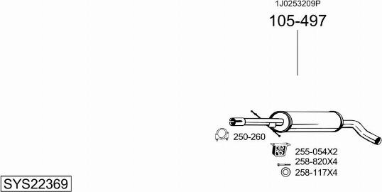 Bosal SYS22369 - Система випуску ОГ autocars.com.ua