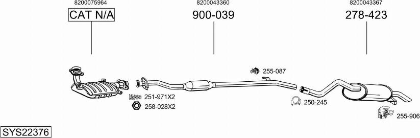 Bosal SYS22376 - Система випуску ОГ autocars.com.ua