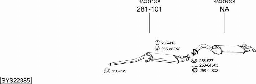 Bosal SYS22385 - Система випуску ОГ autocars.com.ua