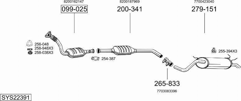Bosal SYS22391 - Система випуску ОГ autocars.com.ua