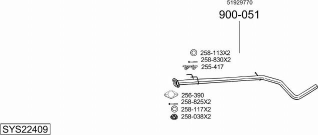 Bosal SYS22409 - Система випуску ОГ autocars.com.ua