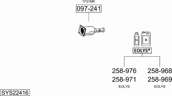 Bosal SYS22416 - Система випуску ОГ autocars.com.ua