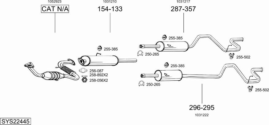 Bosal SYS22445 - Система випуску ОГ autocars.com.ua