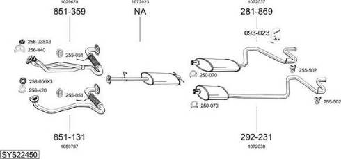 Bosal SYS22450 - Система випуску ОГ autocars.com.ua