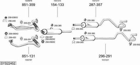 Bosal SYS22452 - Система випуску ОГ autocars.com.ua