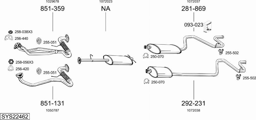 Bosal SYS22462 - Система випуску ОГ autocars.com.ua
