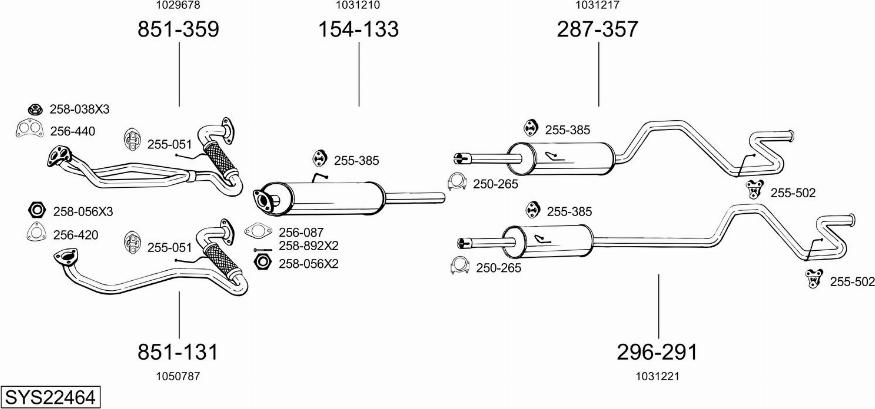 Bosal SYS22464 - Система випуску ОГ autocars.com.ua