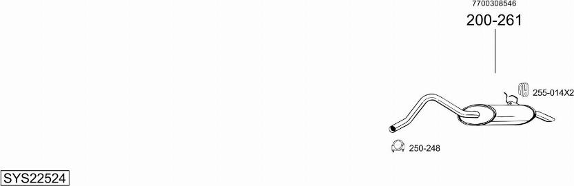 Bosal SYS22524 - Система випуску ОГ autocars.com.ua