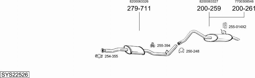 Bosal SYS22526 - Система випуску ОГ autocars.com.ua