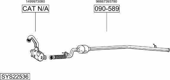 Bosal SYS22536 - Система випуску ОГ autocars.com.ua