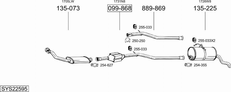 Bosal SYS22595 - Система випуску ОГ autocars.com.ua