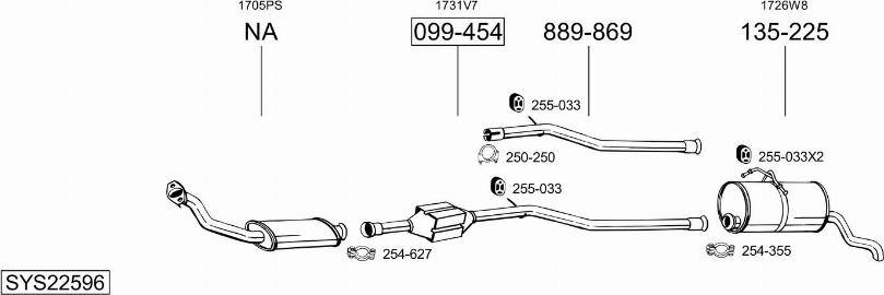 Bosal SYS22596 - Система випуску ОГ autocars.com.ua