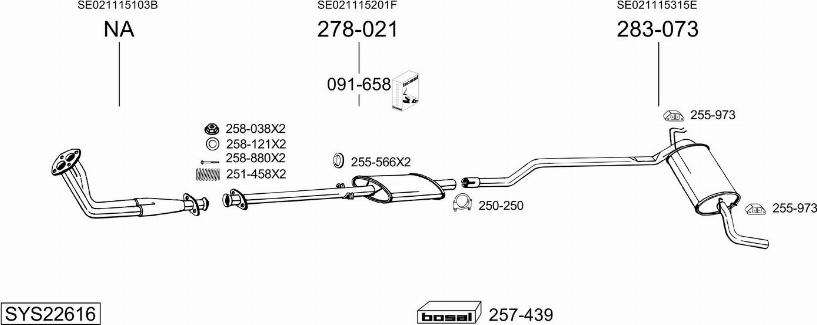 Bosal SYS22616 - Система випуску ОГ autocars.com.ua