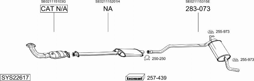 Bosal SYS22617 - Система випуску ОГ autocars.com.ua