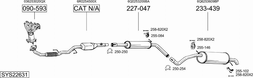 Bosal SYS22631 - Система выпуска ОГ avtokuzovplus.com.ua