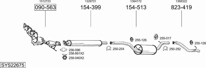 Bosal SYS22675 - Система выпуска ОГ avtokuzovplus.com.ua