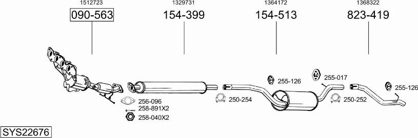 Bosal SYS22676 - Система випуску ОГ autocars.com.ua