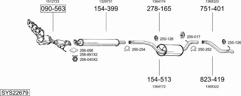 Bosal SYS22679 - Система випуску ОГ autocars.com.ua
