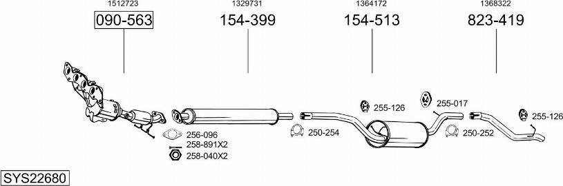 Bosal SYS22680 - Система выпуска ОГ avtokuzovplus.com.ua