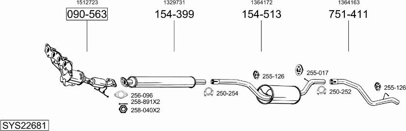 Bosal SYS22681 - Система выпуска ОГ avtokuzovplus.com.ua