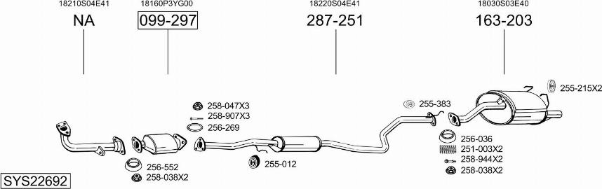 Bosal SYS22692 - Система випуску ОГ autocars.com.ua