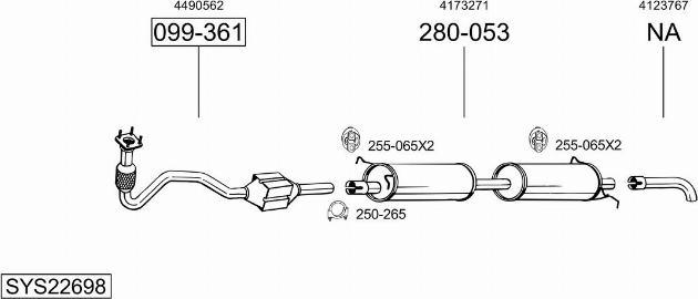 Bosal SYS22698 - Система випуску ОГ autocars.com.ua